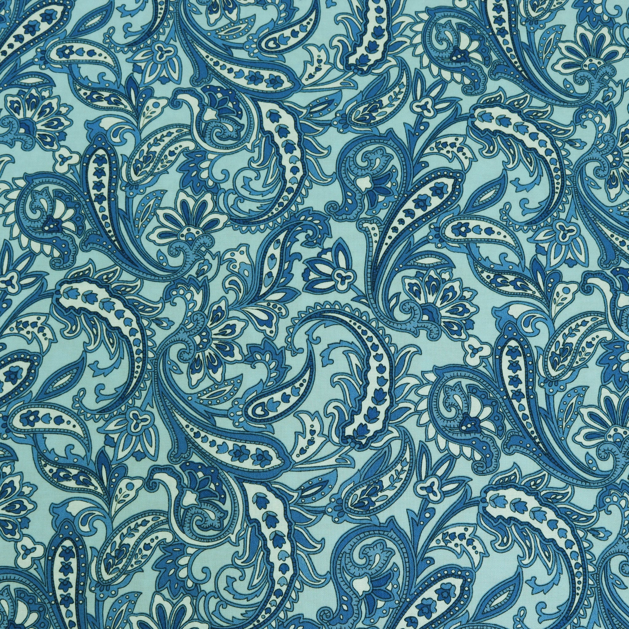 Paradise Park Fabric Collection - Park Bench Sky