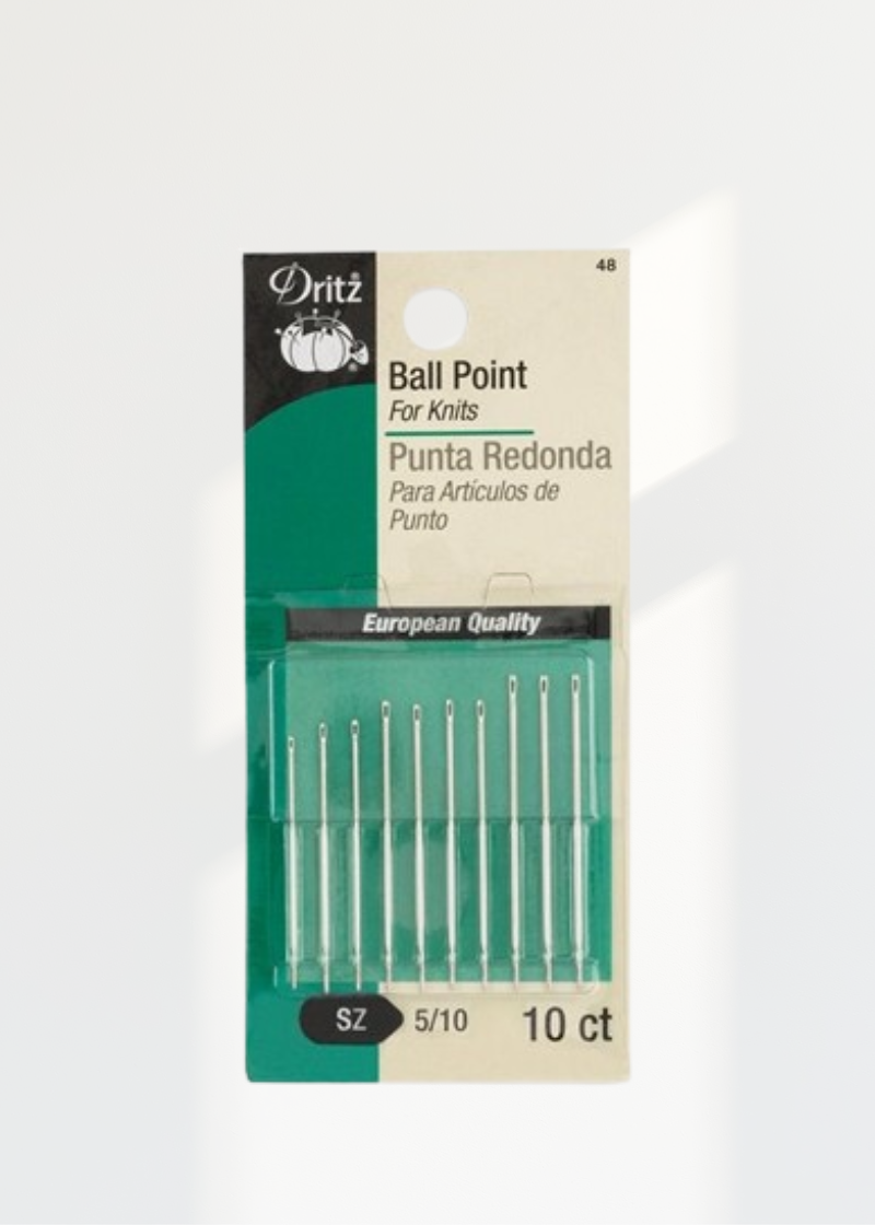 Ball Point Hand Needles - Size 5-10 - 10/Pack