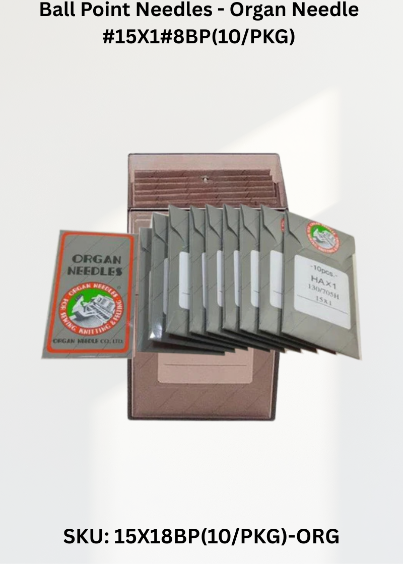 Ball Point Needles - Organ Needle #15X1#8BP(10/PKG)