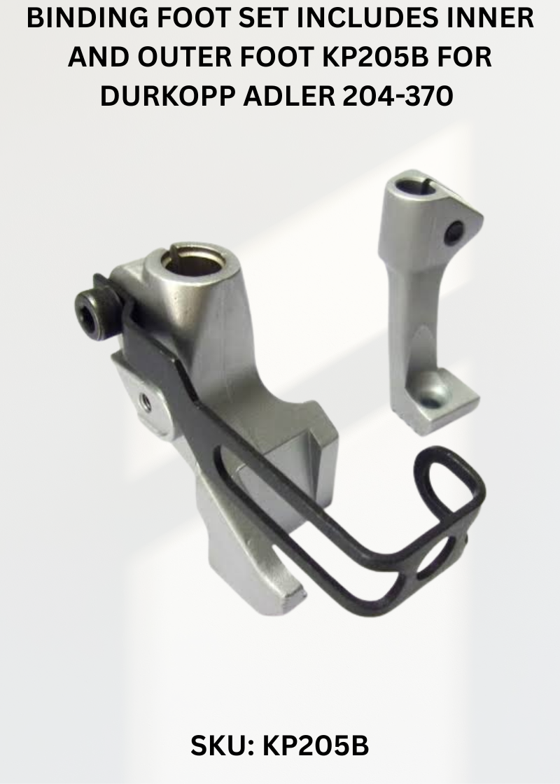 Binding Foot Set Includes Inner And Outer Foot KP205B for Durkopp Adler 204-370 and 205-370 Sewing Machines