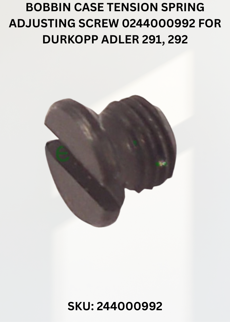 Bobbin Case Tension Spring Adjusting Screw 0244000992 for Durkopp Adler 291, 292 and Durkopp Adler N291 Sewing Machines