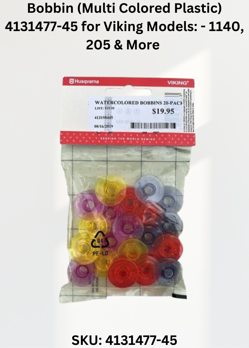 Bobbin (Multi Colored Plastic) 4131477-45 for Viking Models: - 1140, 205 & More Sewing Machines