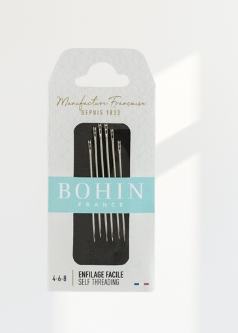 Bohin Self Threading Hand Needles - Size 4, 6 & 8 - 6/Pack