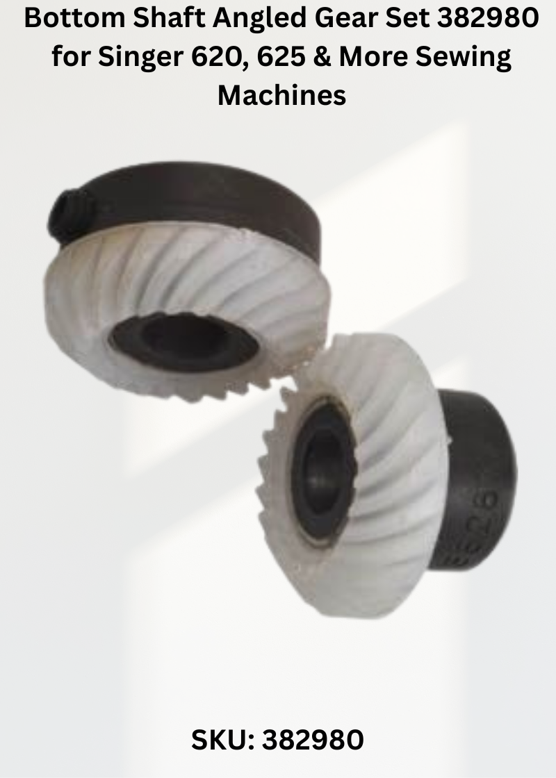 Bottom Shaft Angled Gear Set 382980 — Fits Singer 620, 625, 626, 628 & more