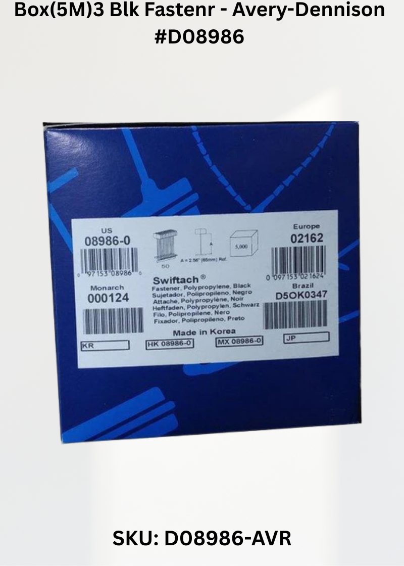 Box(5M)3 Blk Fastenr - Avery-Dennison #D08986