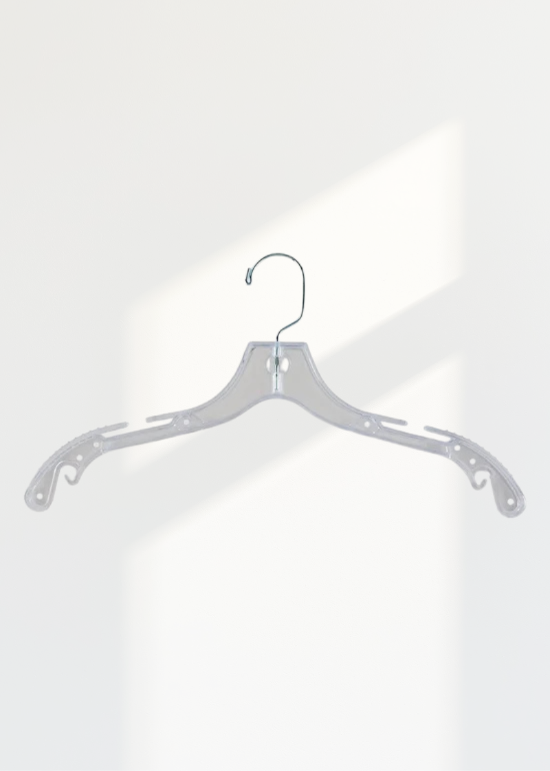 Bridal Heavy-Weight Hold Plastic Hangers - 17" Length/ 4 1/2" Neck - 100/Box - Clear