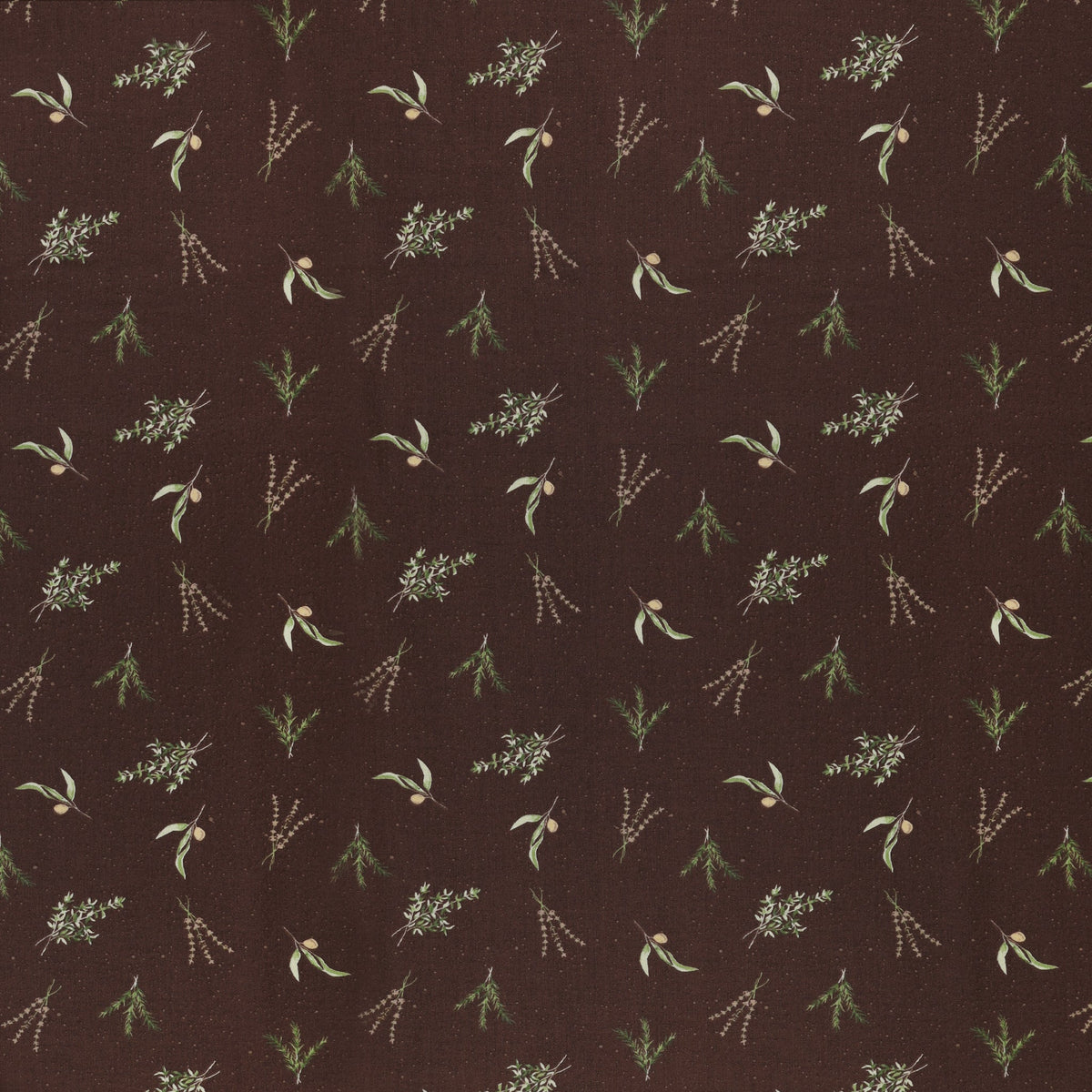 Olive Grove Fabric Collection - Herbs Eggplant