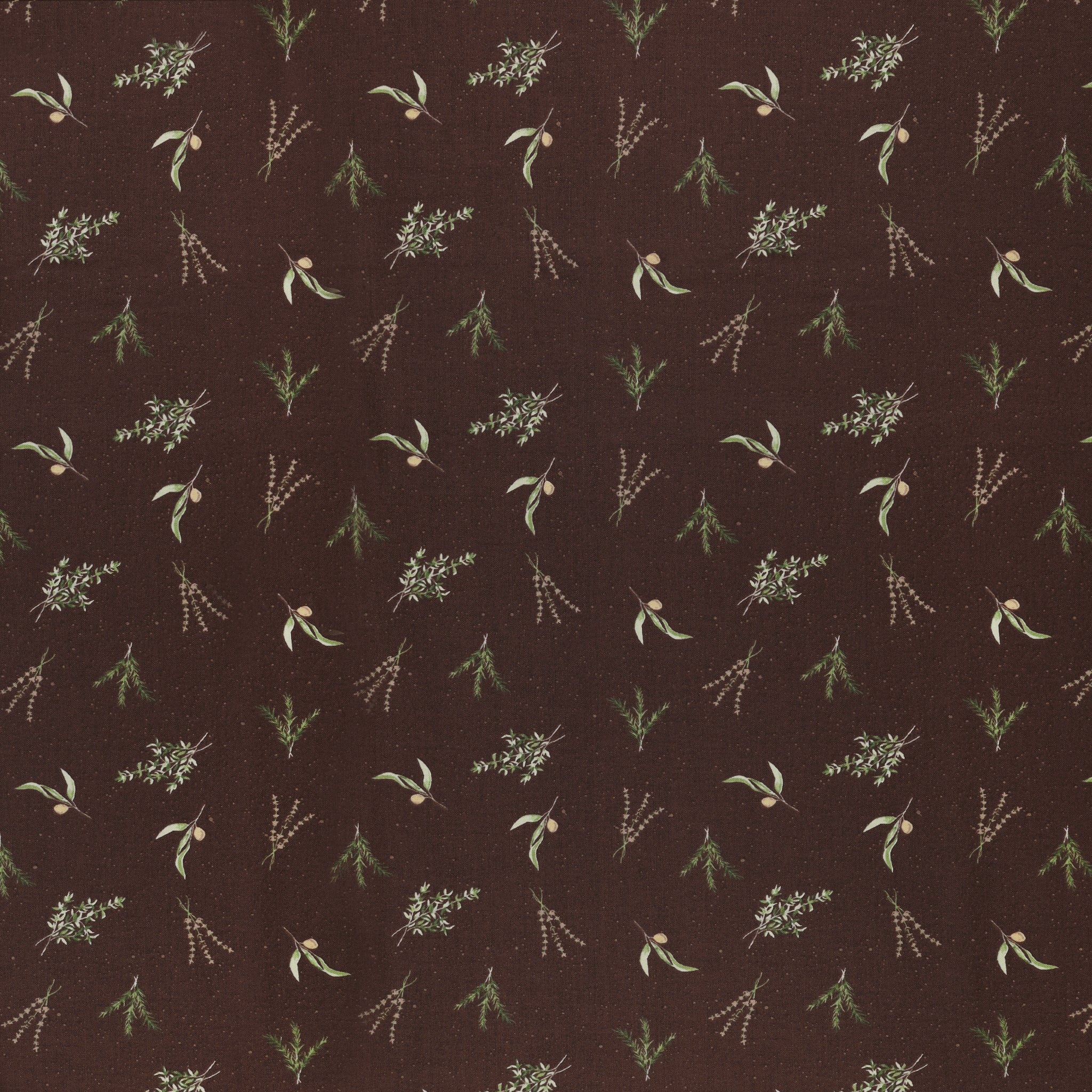 Olive Grove Fabric Collection - Herbs Eggplant