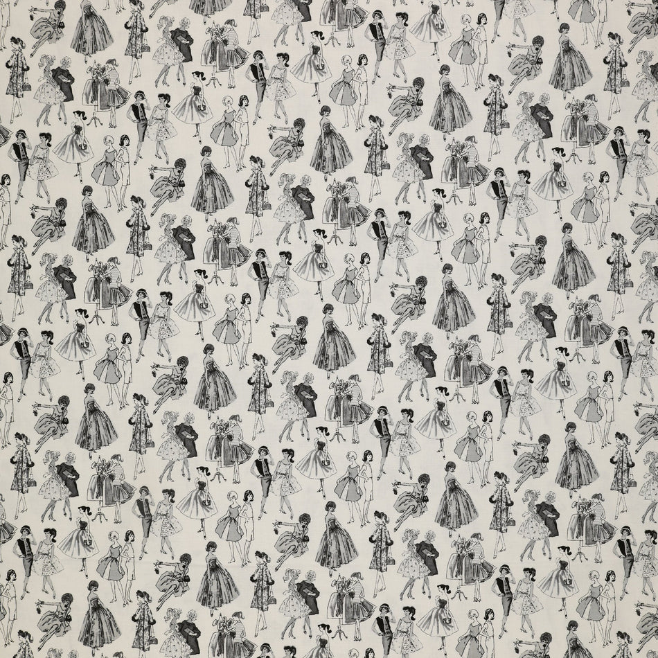 Barbie Vintage Fabric Collection - Tonal White