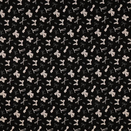 Barbie Vintage Fabric Collection - Bows Black