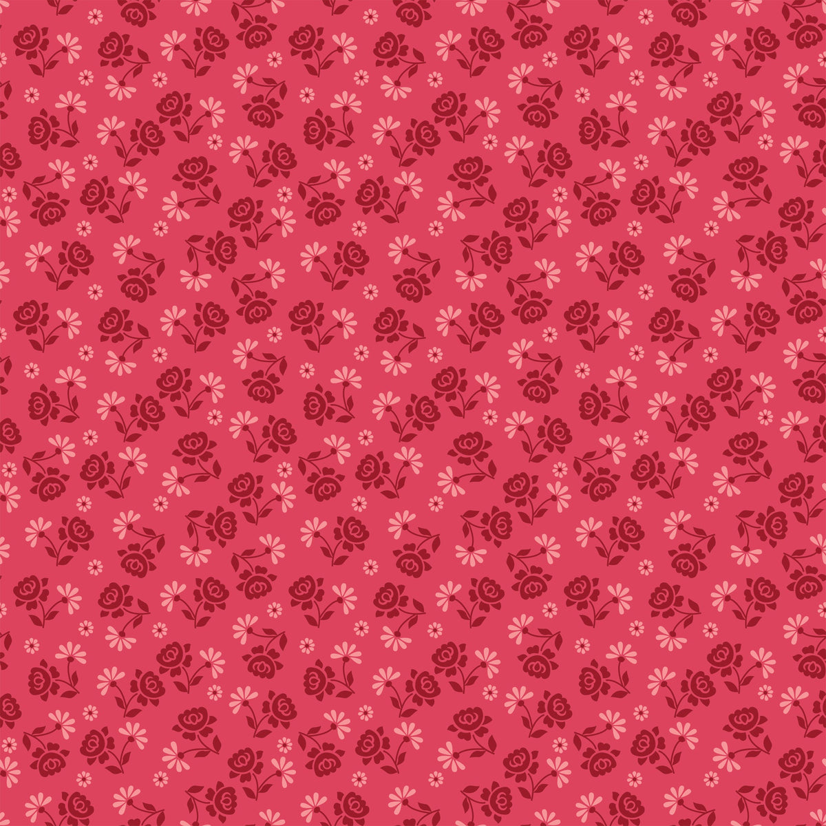 Berry & Sage Fabric Collection - Roses Tea Rose