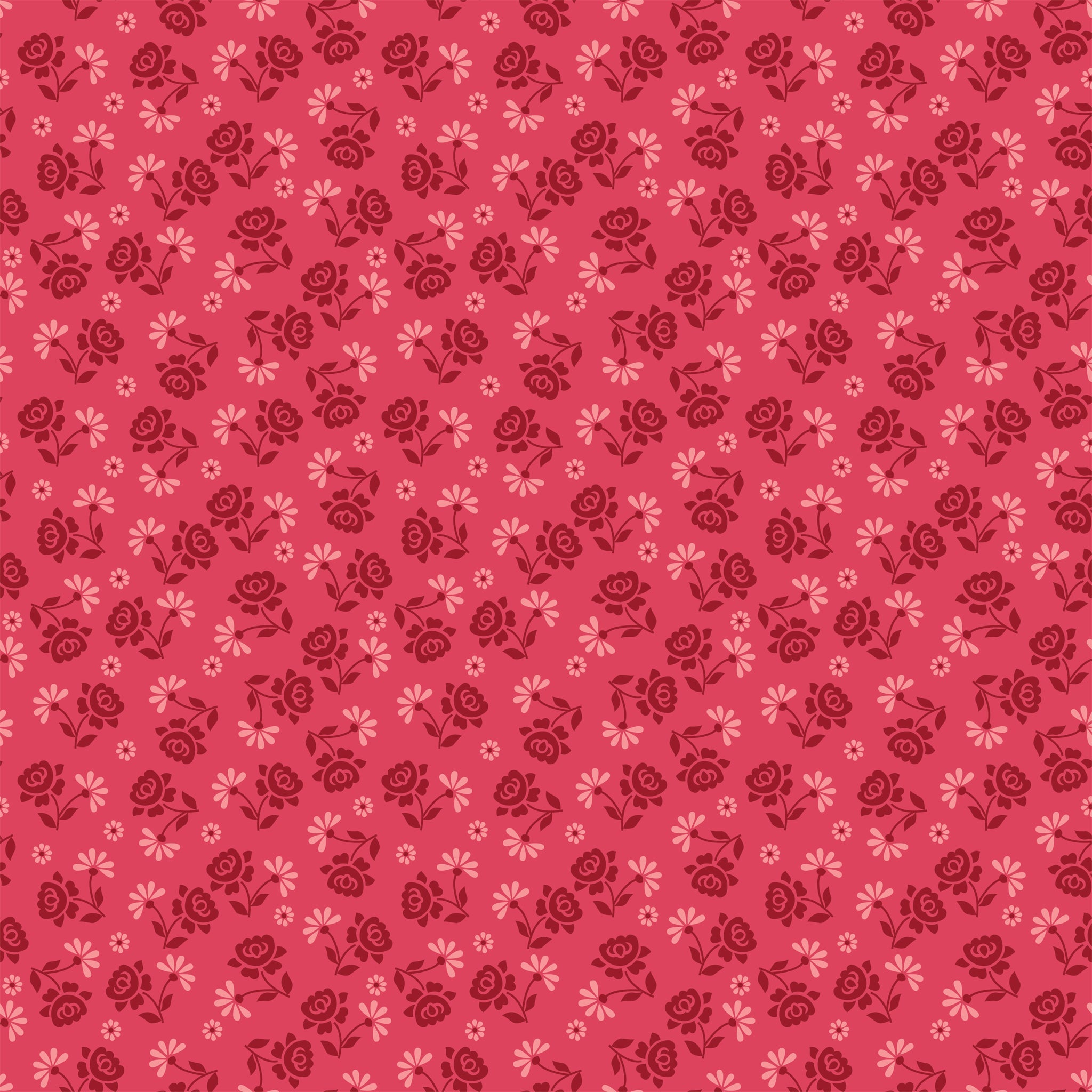 Berry & Sage Fabric Collection - Roses Tea Rose