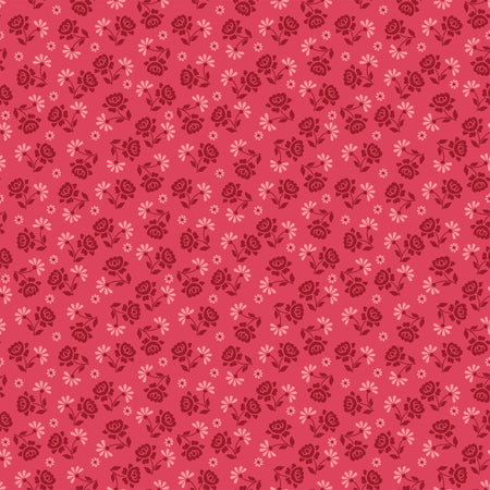 Berry & Sage Fabric Collection - Roses Tea Rose