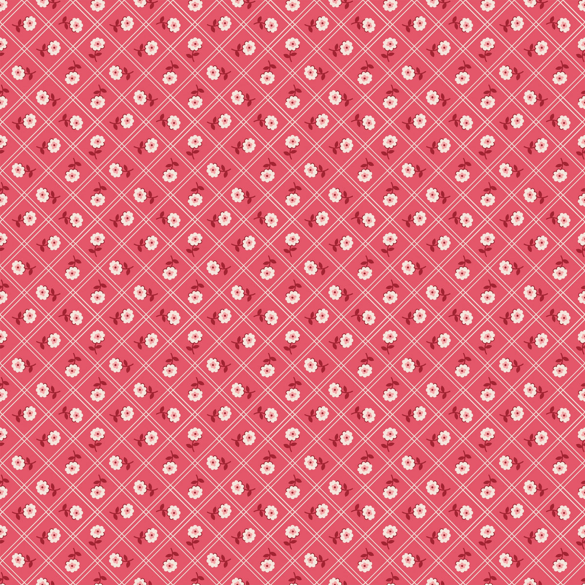 Berry & Sage Fabric Collection - Calico Tea Rose
