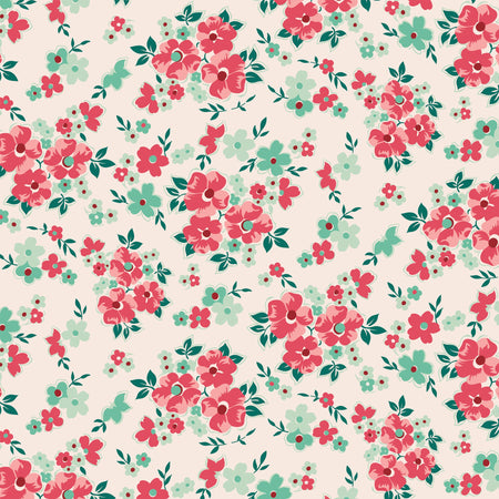 Berry & Sage Fabric Collection - Floral Latte