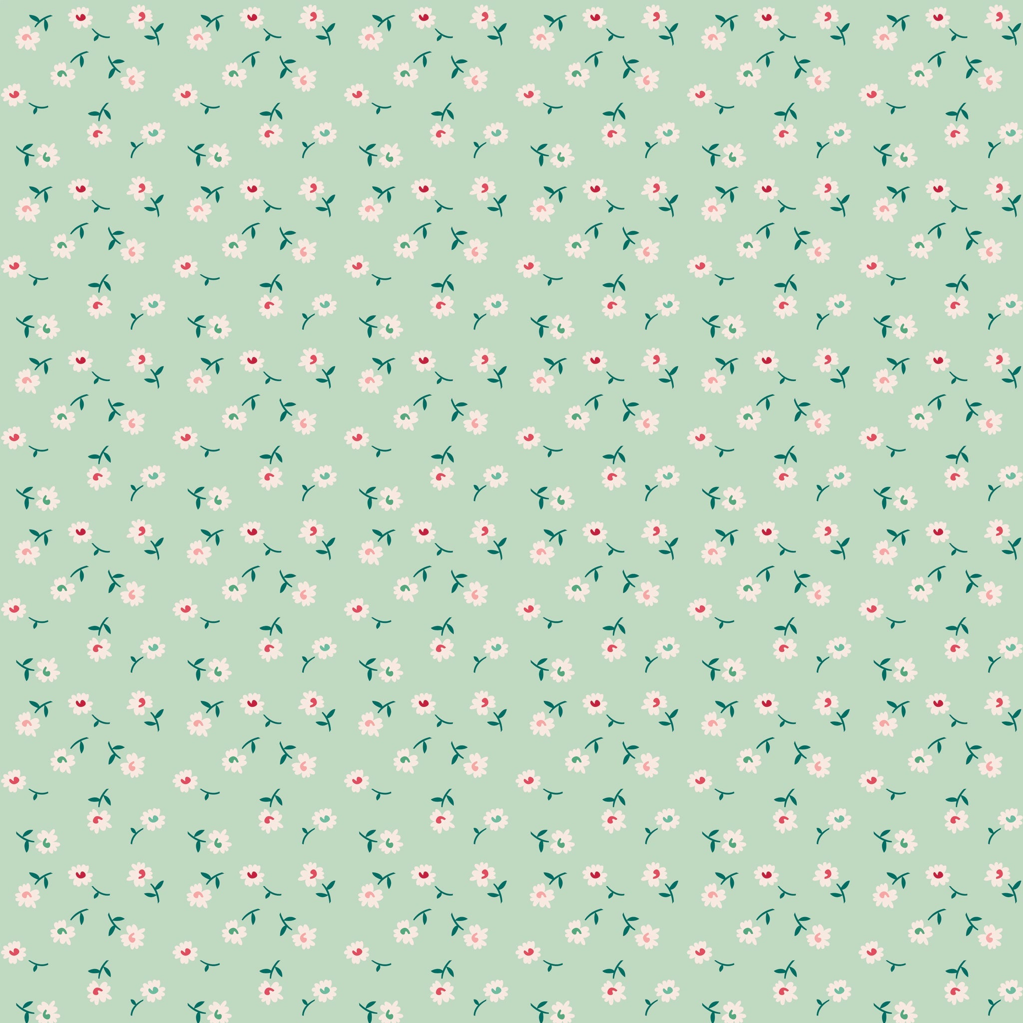 Berry & Sage Fabric Collection - Daisy Sage
