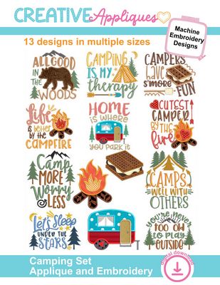 Creative Appliques Camping Set Applique and Embroidery