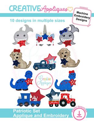 Creative Appliques Patriotic Set Applique and Embroidery