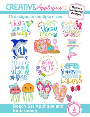 Creative Appliques Beach Set Applique and Embroidery