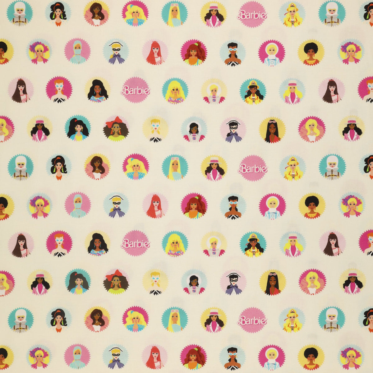 Barbie World Fabric Collection - Barbie Main Cream