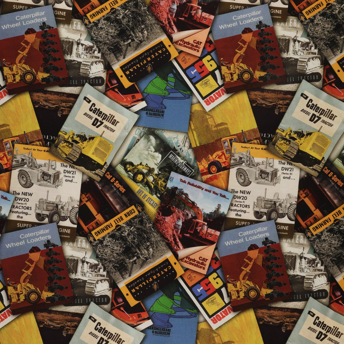 Caterpillar 100 Years Fabric Collection - Brochures Multi