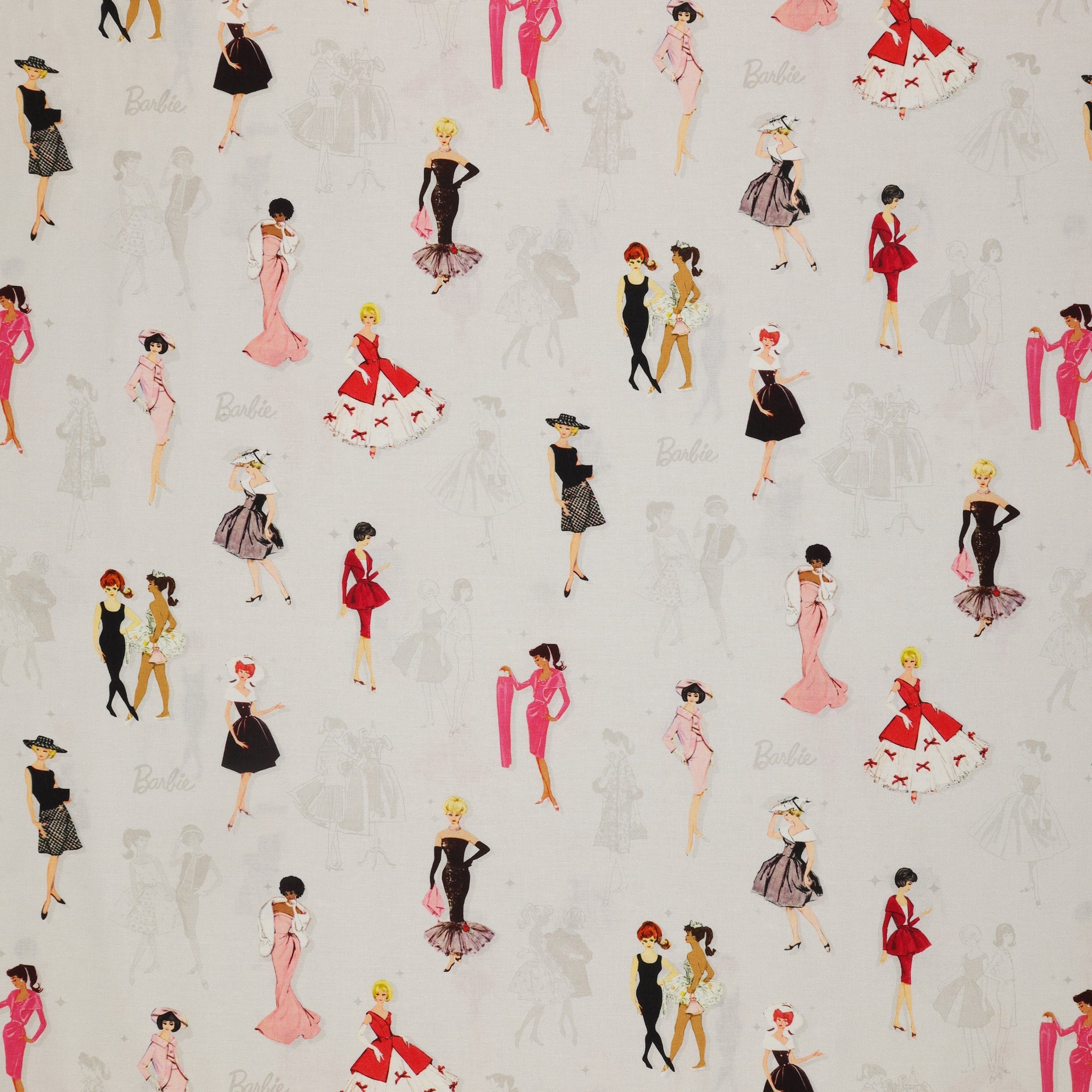 Barbie Vintage Fabric Collection - Main Gray