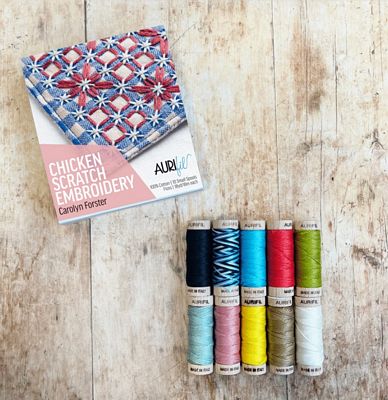 Aurifil Chicken Scratch Embroidery by Carolyn Forster