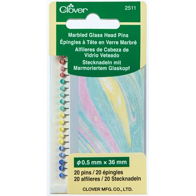 Clover Needlecraft Inc. Marbled Glass Head Pins