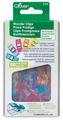 Clover Needlecraft Inc. Wonder Clips Assorted Colors 50 pc