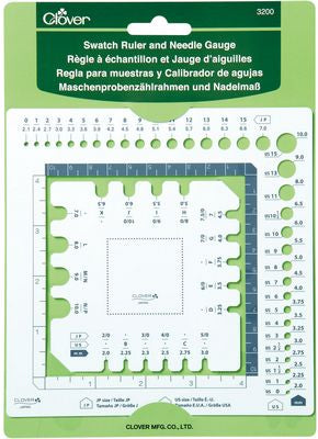 Clover Needlecraft Inc. Swatch Ruler and Needle Gauge