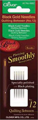 Clover Needlecraft Inc. Black Gold Between/Quilting Needle Size 12