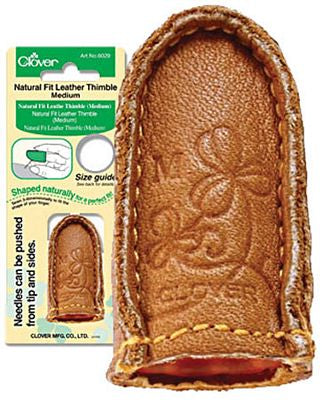 Clover Needlecraft Inc. Natural Fit Leather Thimble Medium 3ct