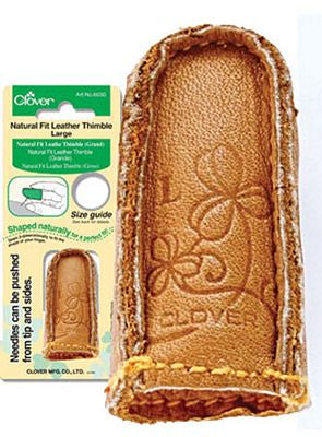 Clover Needlecraft Inc. Natural Fit Leather Thimble Large 3ct