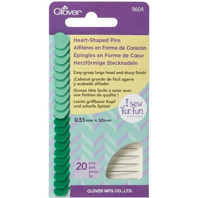 Clover Needlecraft Inc. Heart Shaped Pins ( 20pcs )