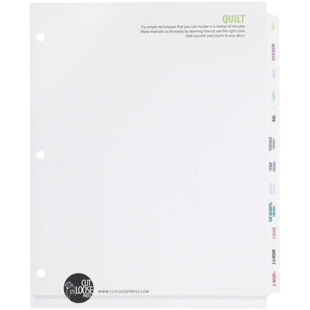 Cut Loose Press Pattern Binder Tabs