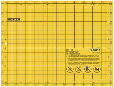 Olfa Self Healing Double Sided Cutting Mat 9inx12in Ylw