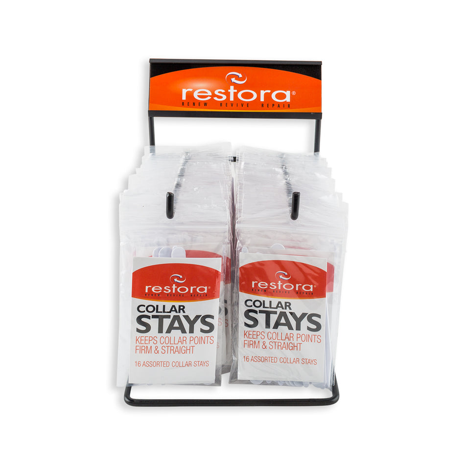Restora Assorted Collar Stays Display Refill Packs For Resale - 16/Bag - 50/Box