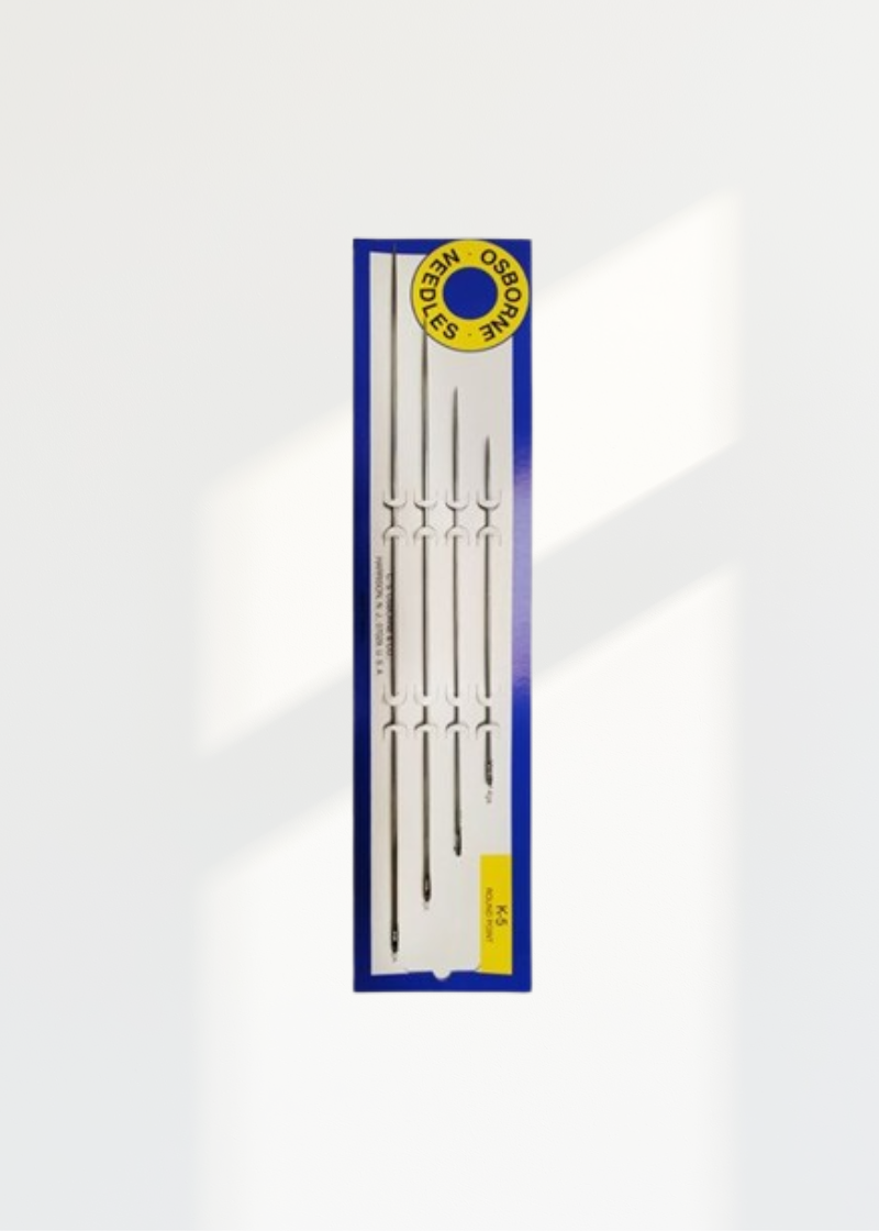 CS Osborne Assorted K-5 Round Point Upholstery Straight Hand Needles - 4/Pack