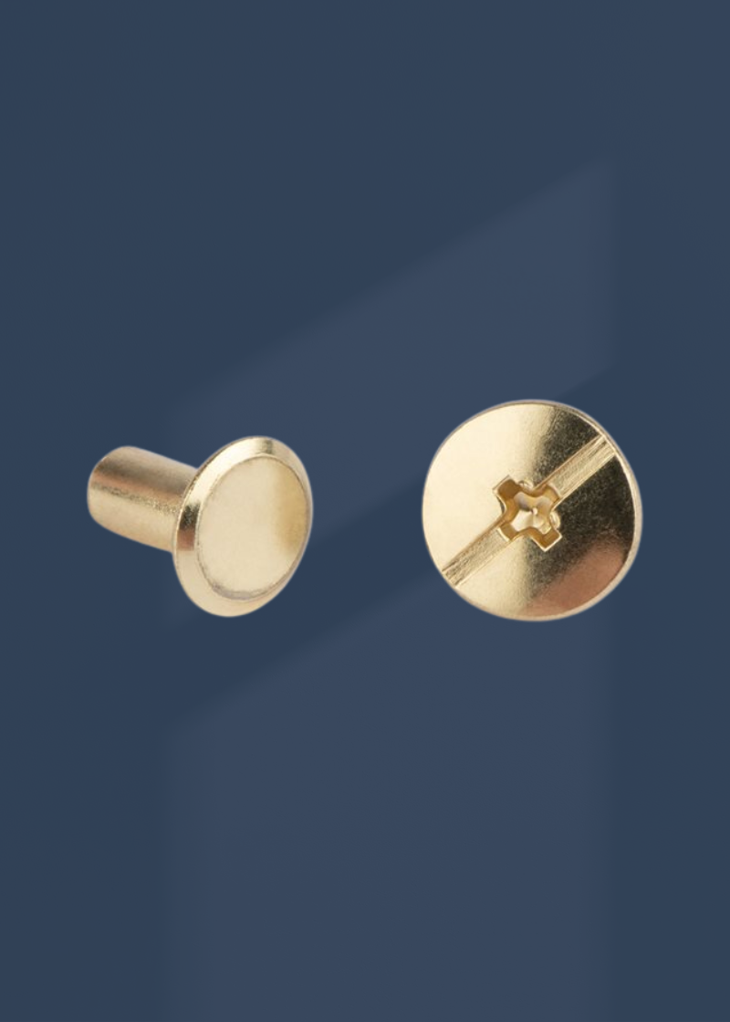 Chicago Screws Bag Hardware - 8mm - 50/Pack - Gold