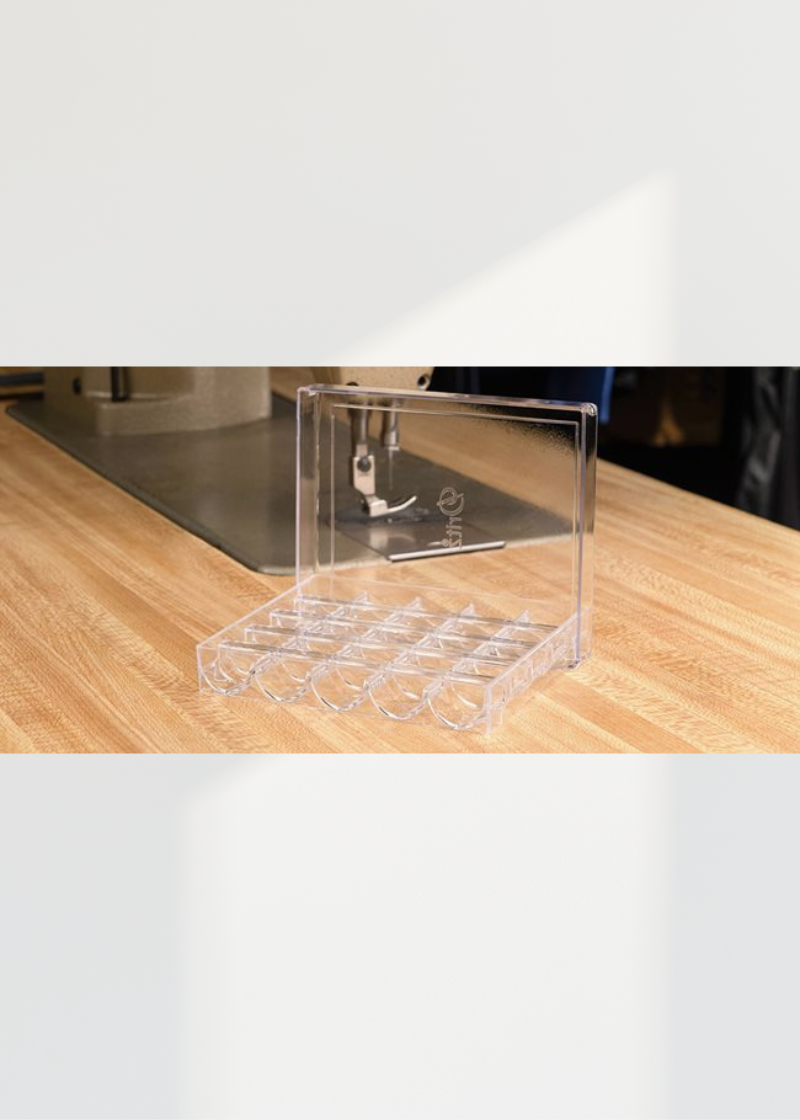 Clear 25-Bobbin Storage Box – Sewing Thread Organizer Case
