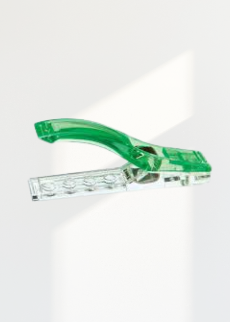 Clover Jumbo Wonder Clips - 2 1/4" x 1/2" - 24/Pack - Green/Silver