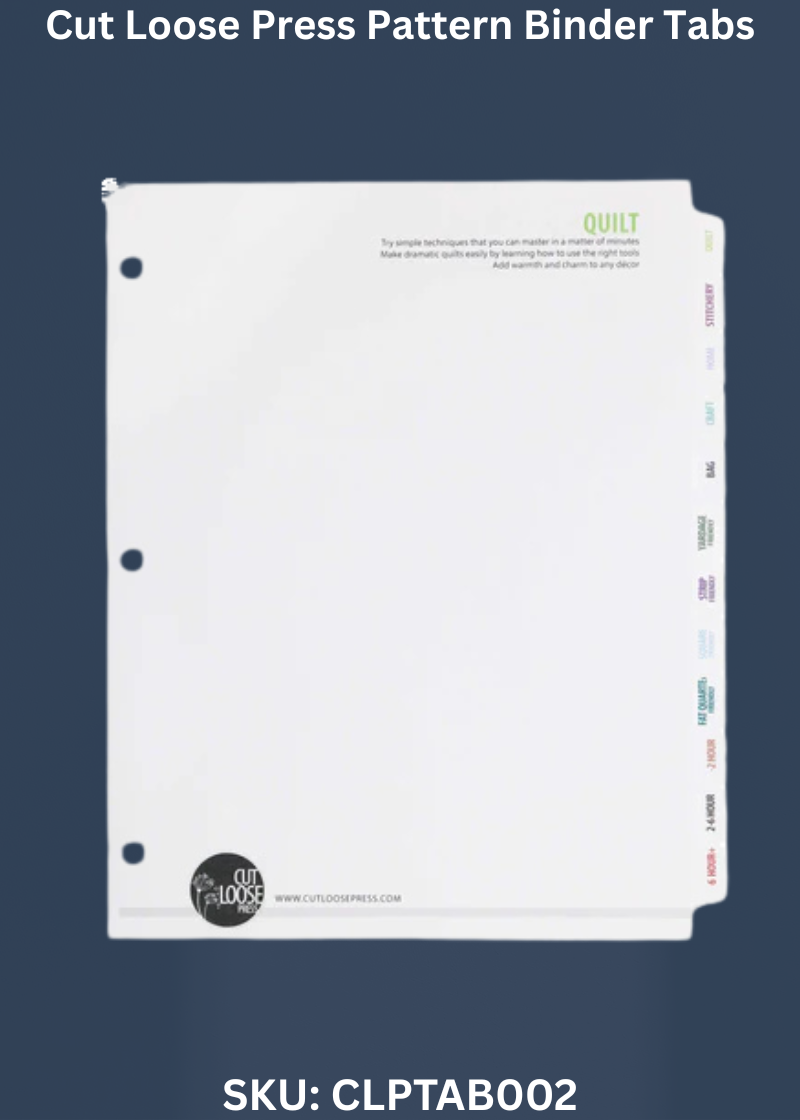 Cut Loose Press Pattern Binder Tabs