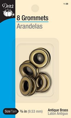 Dritz Grommets 3/8in (9mm) Antique Brass 8ct.