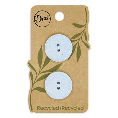Dritz Recycled Cotton Round 2hole Blue 23mm 2ct