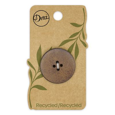 Dritz Recycled Leather Round 4hole Brown 30mm 1ct