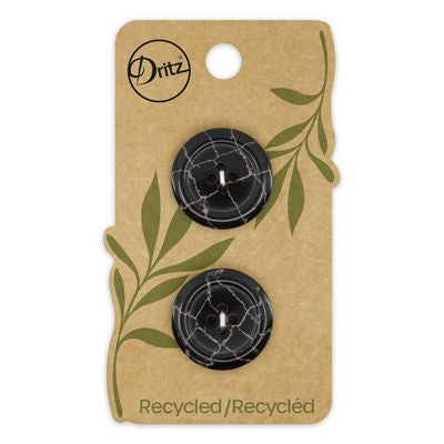 Dritz Recycled Plastic Round 4hole Black 23mm 2ct
