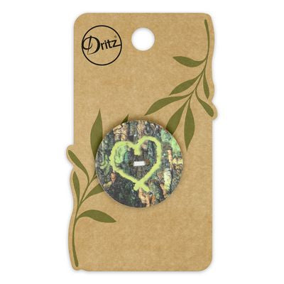 Dritz Recycled Coconut Heart 2hole Green 30mm 1ct