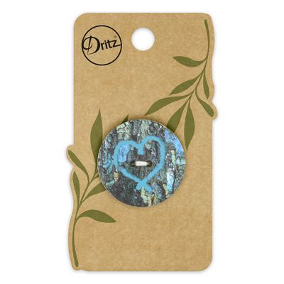 Dritz Recycled Coconut Heart 2hole Turq 30mm 1ct