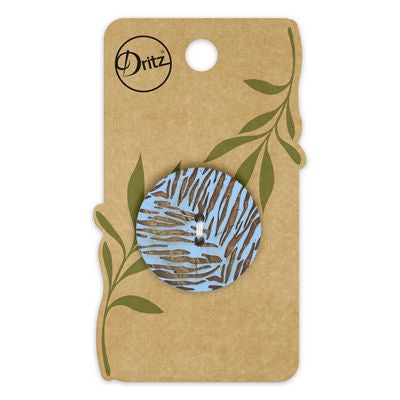 Dritz Recycled Coconut Print 2hole Blue 30mm 1ct