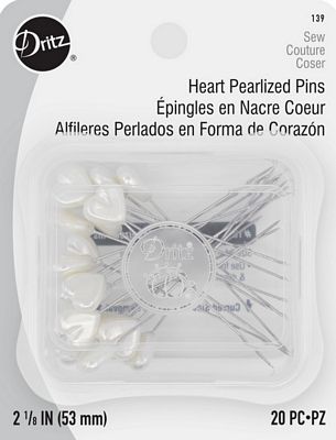 Dritz Pearlized Heart Pins